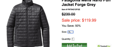 $119.99 Patagonia Mens Nano Puff Jacket